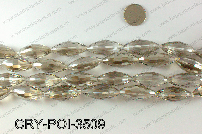 ANGELIC CRYSTAL POINTED OVAL 15x35mm CRY-POI-3509