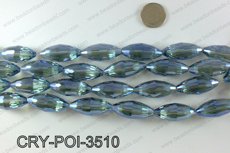ANGELIC CRYSTAL POINTED OVAL 15x35mm CRY-POI-3510