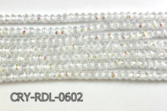 Angelic Crystal Faceted Rondel 6mm 10'' CRY-RDL-0602