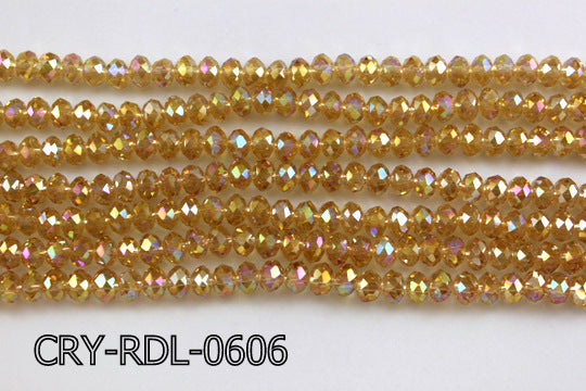 Angelic Crystal Faceted Rondel 6mm 10'' CRY-RDL-0606