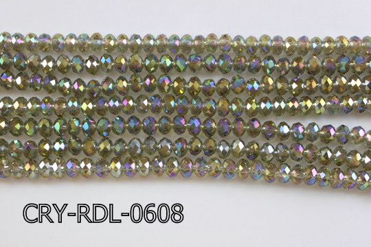 Angelic Crystal Faceted Rondel 6mm 10'' CRY-RDL-0608