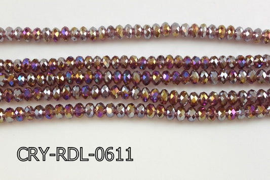 Angelic Crystal Faceted Rondel 6mm 10'' CRY-RDL-0611