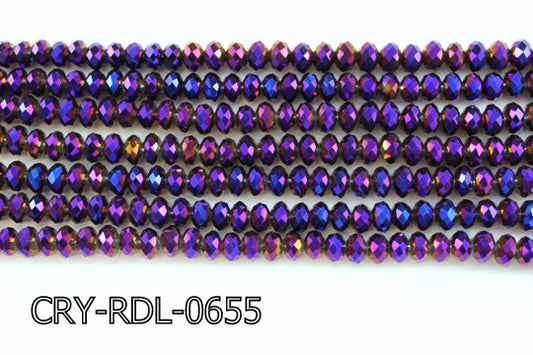 Angelic Crystal Faceted Rondel 6mm 10'' CRY-RDL-0655