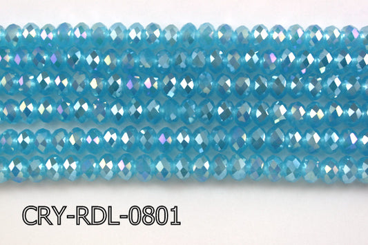 Angelic Crystal Faceted Rondel 8mm 10'' CRY-RDL-0801