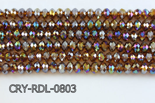 Angelic Crystal Faceted Rondel 8mm 10'' CRY-RDL-0803