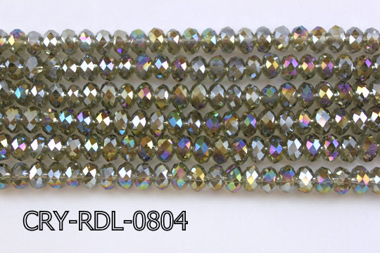 Angelic Crystal Faceted Rondel 8mm 10'' CRY-RDL-0804