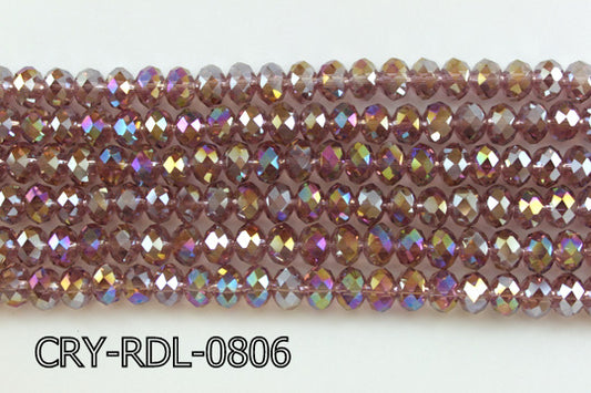 Angelic Crystal Faceted Rondel 8mm 10'' CRY-RDL-0806