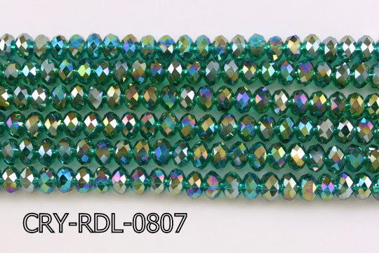 Angelic Crystal Faceted Rondel 8mm 10'' CRY-RDL-0807