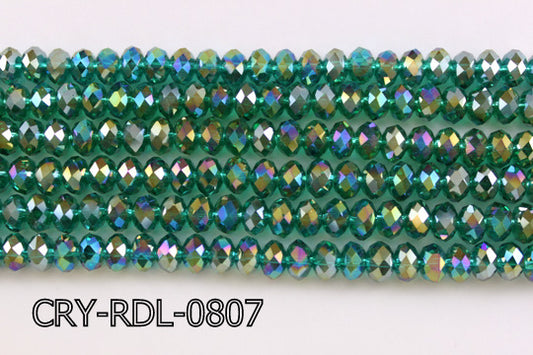 Angelic Crystal Faceted Rondel 8mm 10'' CRY-RDL-0807