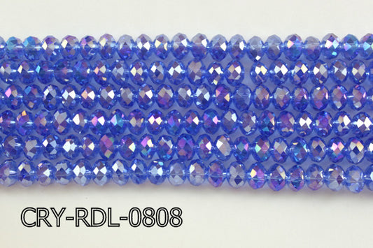 Angelic Crystal Faceted Rondel 8mm 10'' CRY-RDL-0808