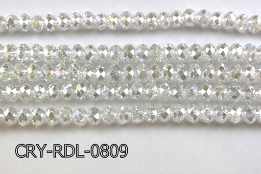 Angelic Crystal Faceted Rondel 8mm 10'' CRY-RDL-0809