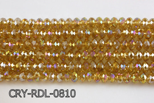 Angelic Crystal Faceted Rondel 8mm 10'' CRY-RDL-0810