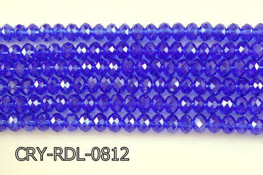 Angelic Crystal Faceted Rondel 8mm 10'' CRY-RDL-0812