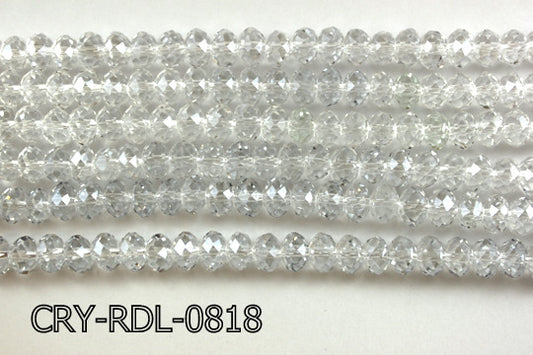 Angelic Crystal Faceted Rondel 8mm 10'' CRY-RDL-0818