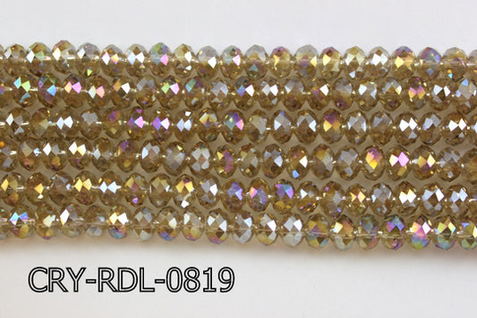 Angelic Crystal Faceted Rondel 8mm 10'' CRY-RDL-0819