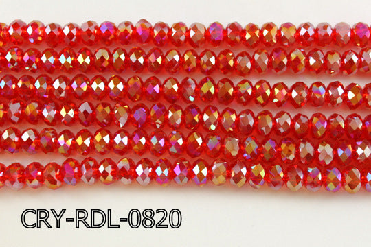 Angelic Crystal Faceted Rondel 8mm 10'' CRY-RDL-0820