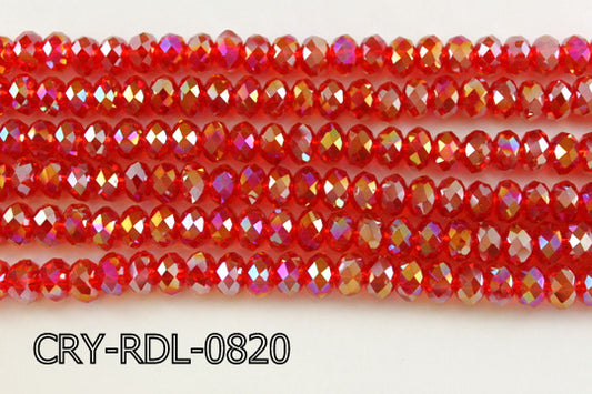 Angelic Crystal Faceted Rondel 8mm 10'' CRY-RDL-0820