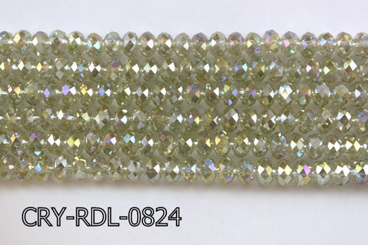Angelic Crystal Faceted Rondel 8mm 10'' CRY-RDL-0824