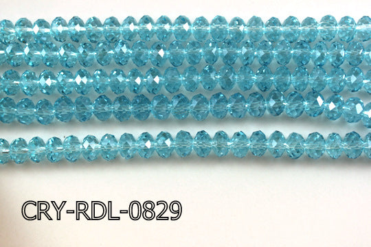 Angelic Crystal Faceted Rondel 8mm 10'' CRY-RDL-0829