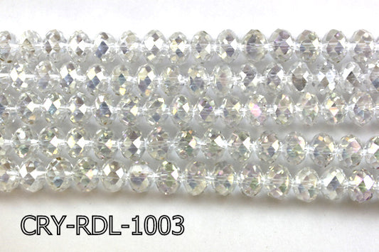 Angelic Crystal Faceted Rondel 10mm 10'' CRY-RDL-1003