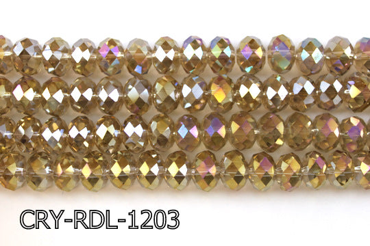 Angelic Crystal Faceted Rondel 12mm 10'' CRY-RDL-1203