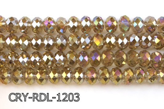 Angelic Crystal Faceted Rondel 12mm 10'' CRY-RDL-1203