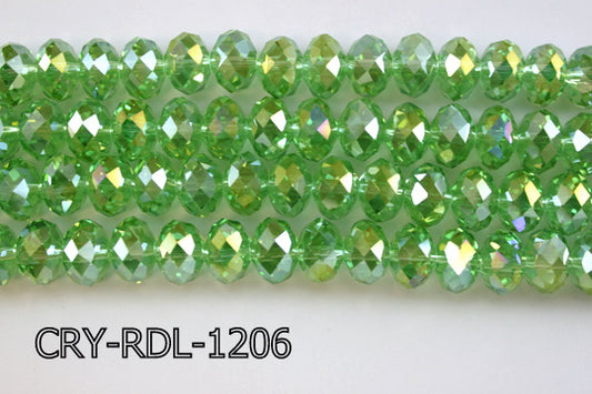 Angelic Crystal Faceted Rondel 12mm 10'' CRY-RDL-1206