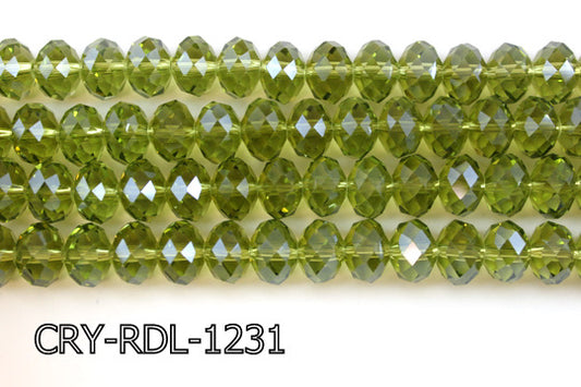 Angelic Crystal Faceted Rondel 12mm 10'' CRY-RDL-1231