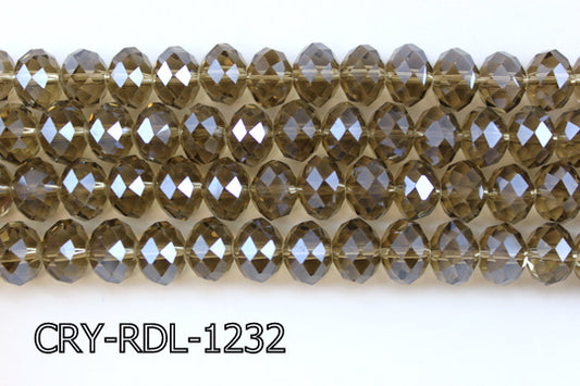 Angelic Crystal Faceted Rondel 12mm 10'' CRY-RDL-1232