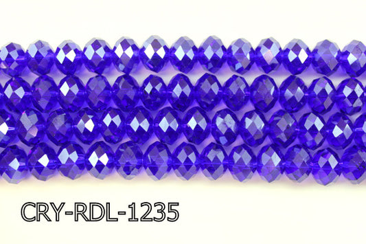 Angelic Crystal Faceted Rondel 12mm 10'' CRY-RDL-1235