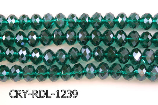 Angelic Crystal Faceted Rondel 12mm 10'' CRY-RDL-1239