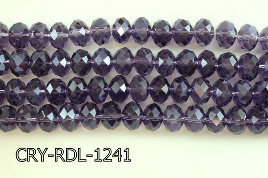 Angelic Crystal Faceted Rondel 12mm 10'' CRY-RDL-1241
