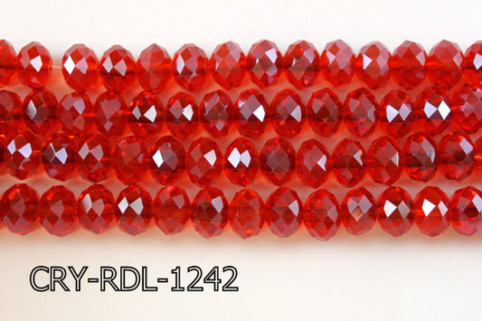 Angelic Crystal Faceted Rondel 12mm 10'' CRY-RDL-1242