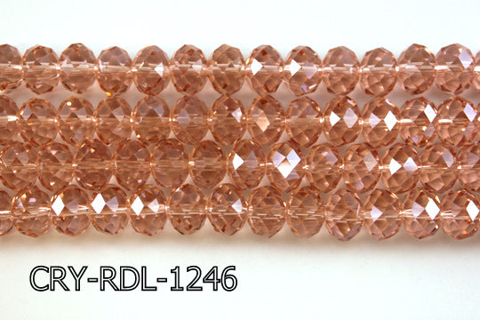 Angelic Crystal Faceted Rondel 12mm 10'' CRY-RDL-1246