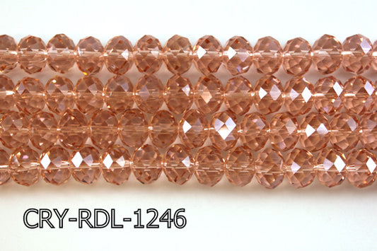 Angelic Crystal Faceted Rondel 12mm 10'' CRY-RDL-1246