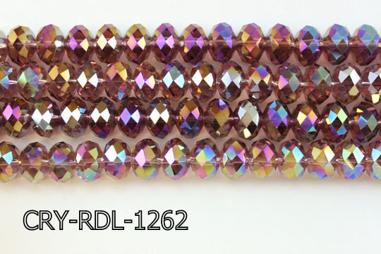 Angelic Crystal Faceted Rondel 12mm 10'' CRY-RDL-1262