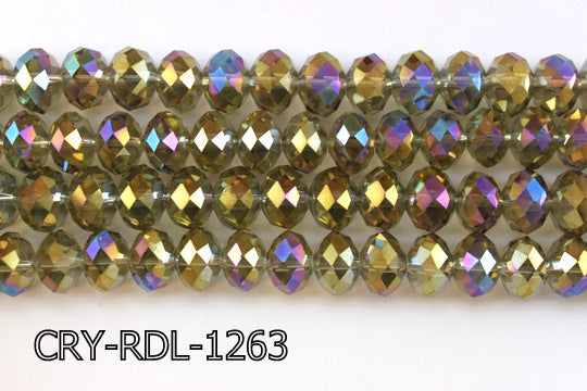 Angelic Crystal Faceted Rondel 12mm 10'' CRY-RDL-1263