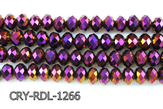 Angelic Crystal Faceted Rondel 12mm 10'' CRY-RDL-1266