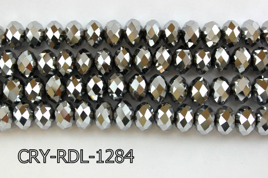Angelic Crystal Faceted Rondel 12mm 10'' CRY-RDL-1284