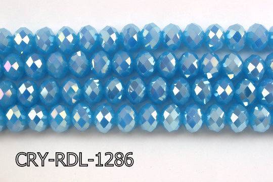 Angelic Crystal Faceted Rondel 12mm 10'' CRY-RDL-1286