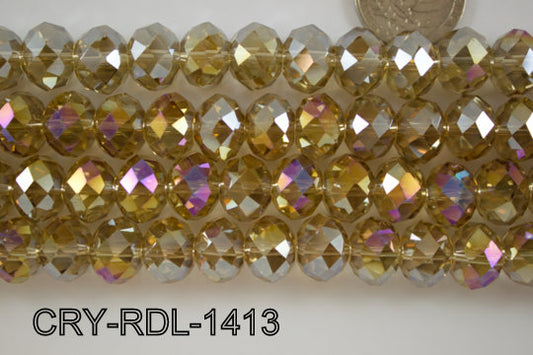 Angelic Crystal Faceted Rondel 14mm  CRY-RDL-1413