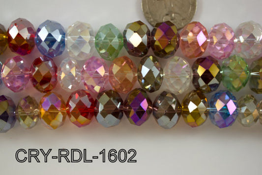 Angelic Crystal Faceted Rondel 16mm 14'' CRY-RDL-1602