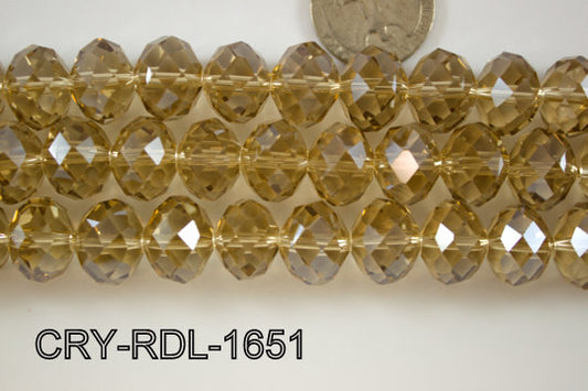Angelic Crystal Faceted Rondel 16mm 14'' CRY-RDL-1651