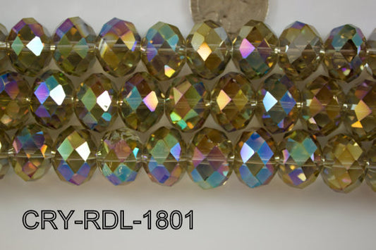 Angelic Crystal Faceted Rondel 18mm  CRY-RDL-1801