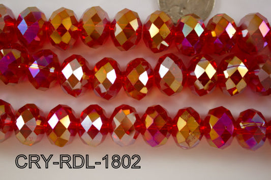Angelic Crystal Faceted Rondel 18mm  CRY-RDL-1802