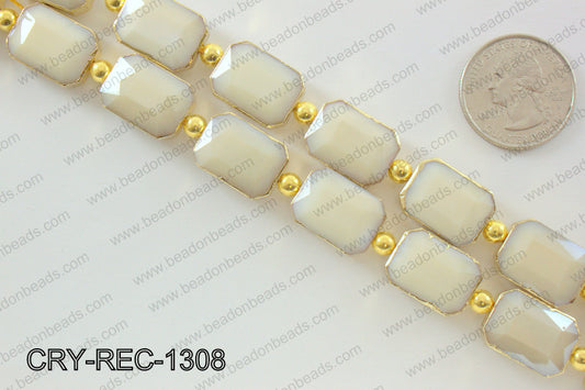 Rectangle cream crystal with Gold bezel 13x18mmCRY-REC-1308
