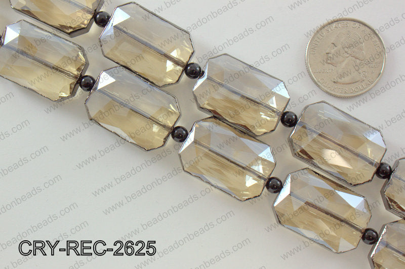 Rectangle champagne crystal with Gunmetal bezel 18x26mmCRY-REC-2