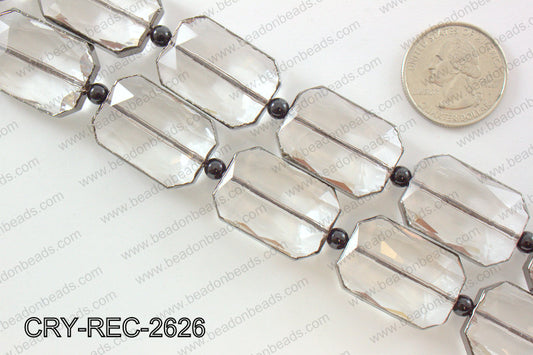 Rectangle clear crystal with Gunmetal bezel 18x26mmCRY-REC-2626