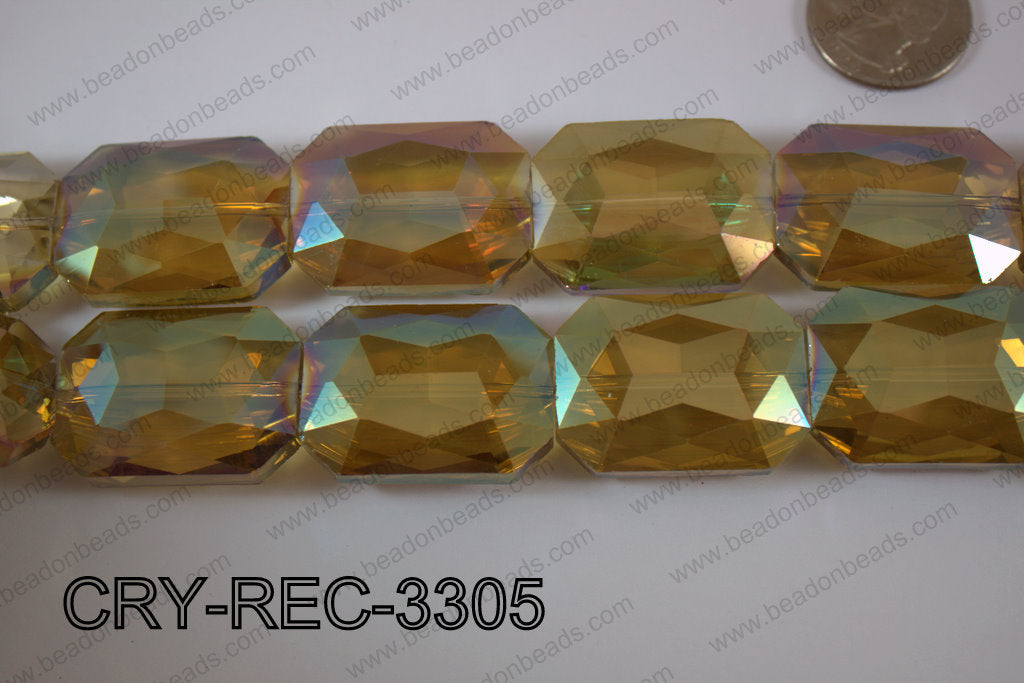 Angelic Crystal Rectangle Faceted 24x33mm CRY-REC-3305