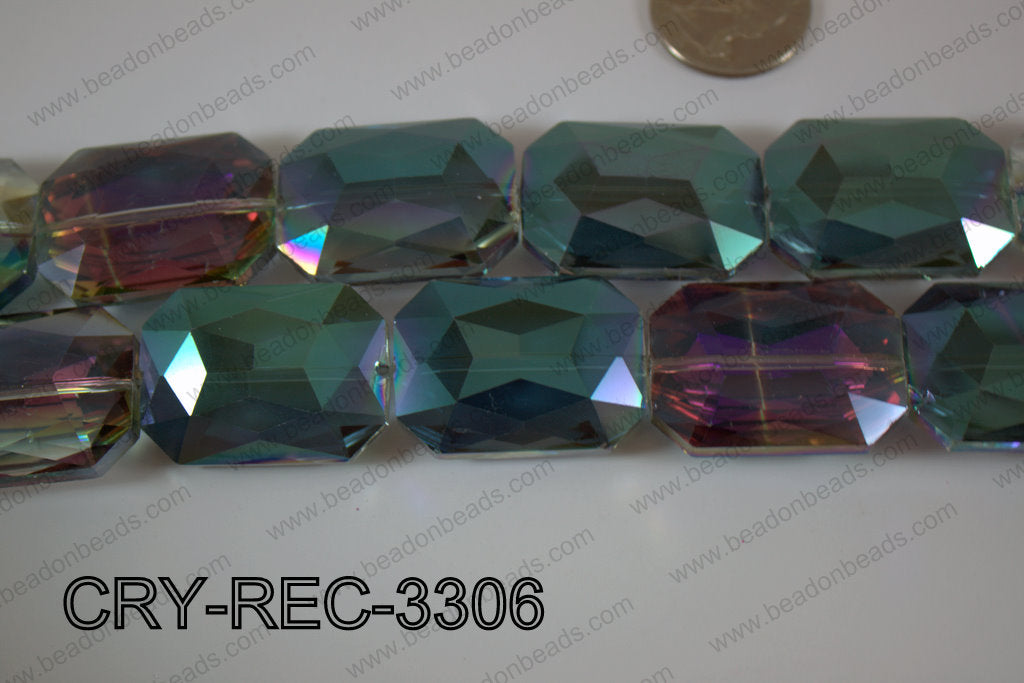Angelic Crystal Rectangle Faceted 24x33mm CRY-REC-3306